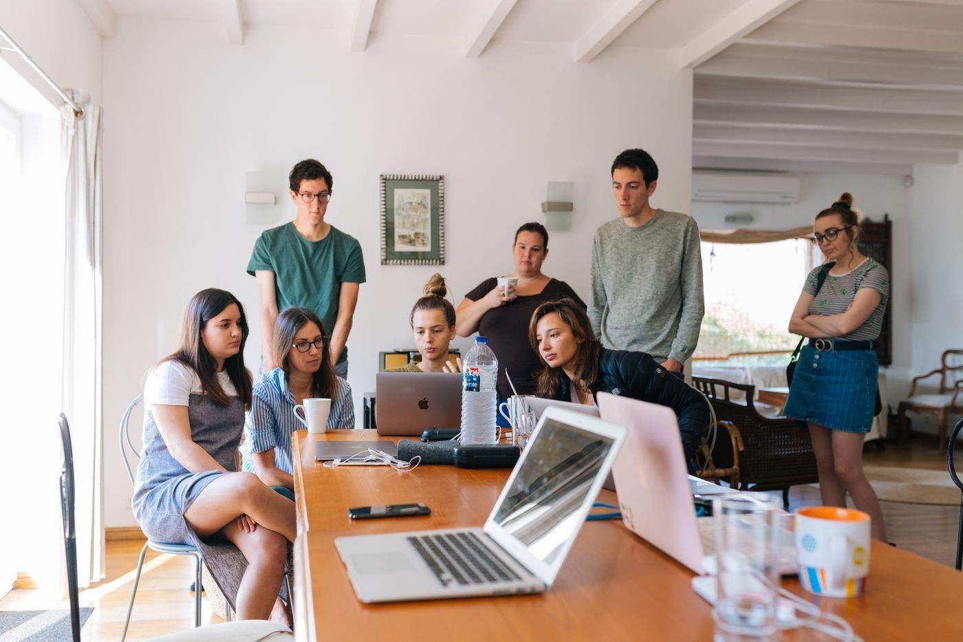 Students building ventures together on campus