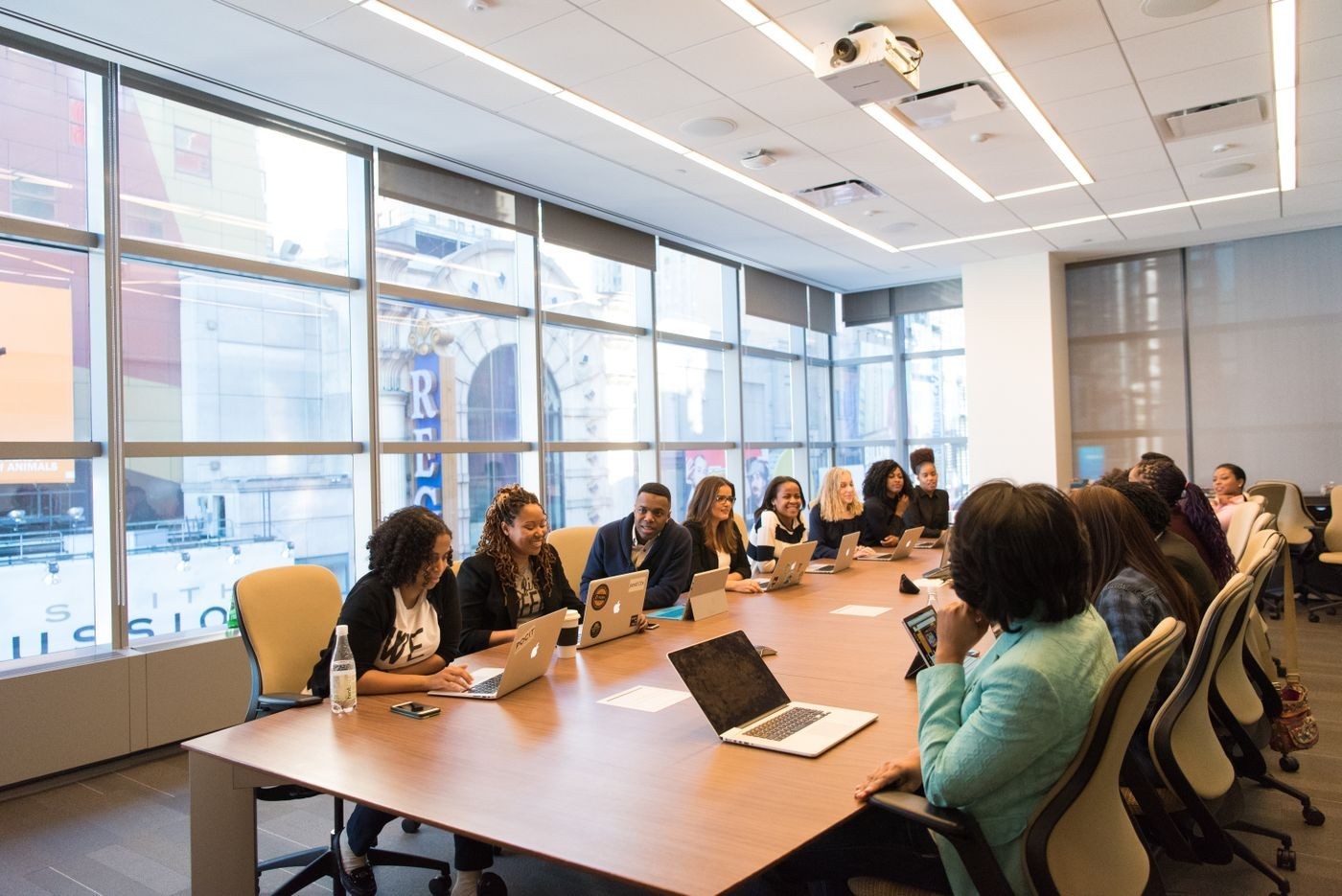Students on campus in experiential learning programs